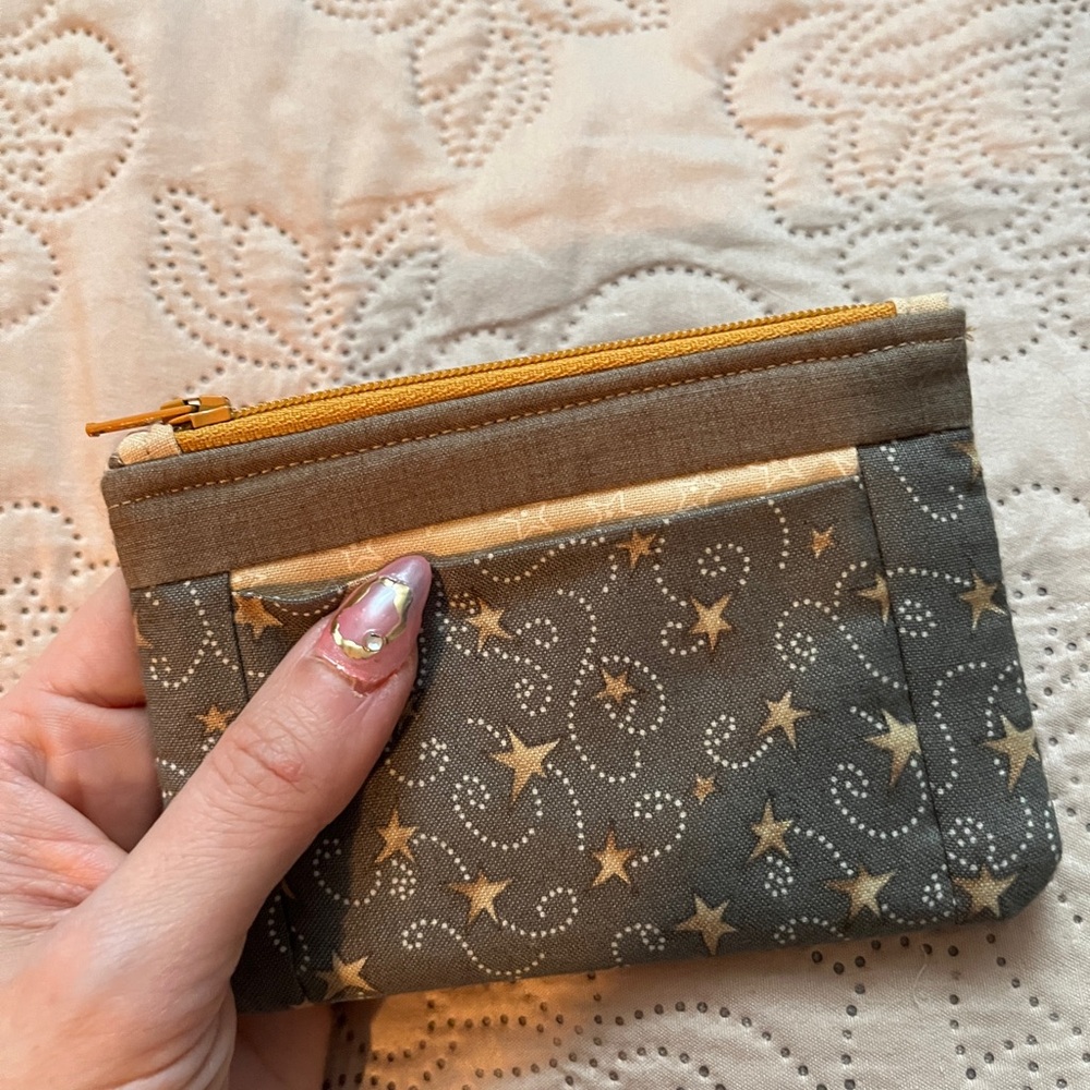 Starry Gray and Gold Coin Purse